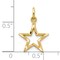 10K White Gold Star Charm Celestial Pendant Jewelry 20mm x 11mm